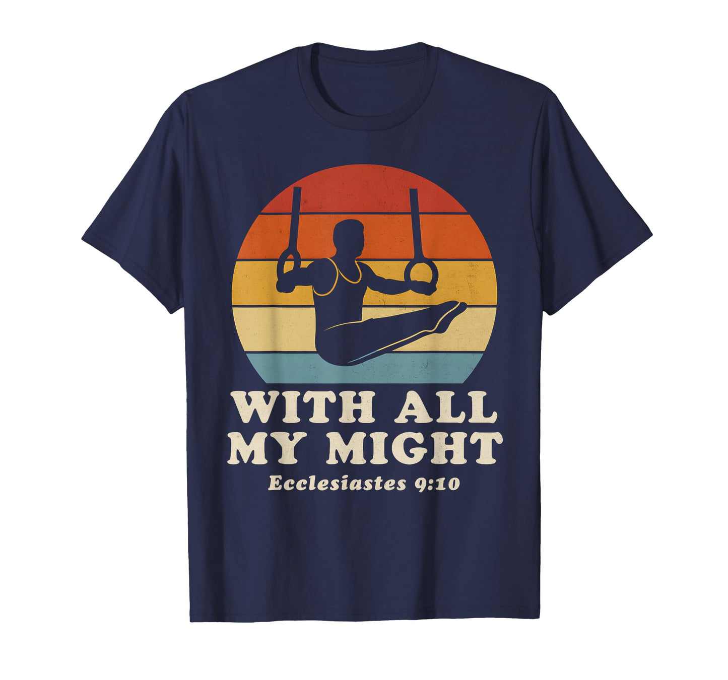 Christian Gymnastics Rings Retro Gymnast Sports Acrobatics T-Shirt
