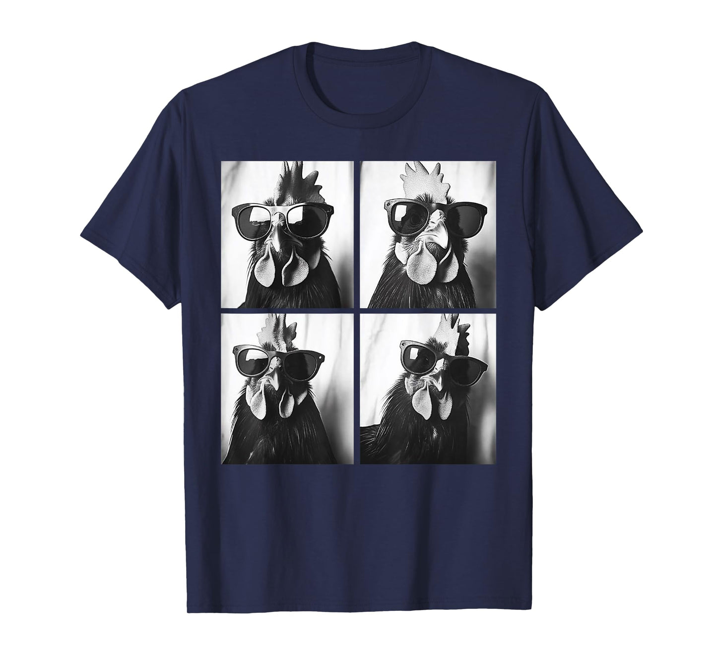 Rooster Wearing Sunglasses Photobooth Selfie Farm Chicken T-Shirt