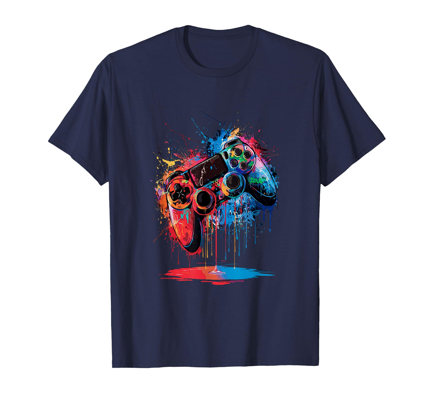 Gamer Video Game Control Pad Paint Dripping Gaming T-Shirt