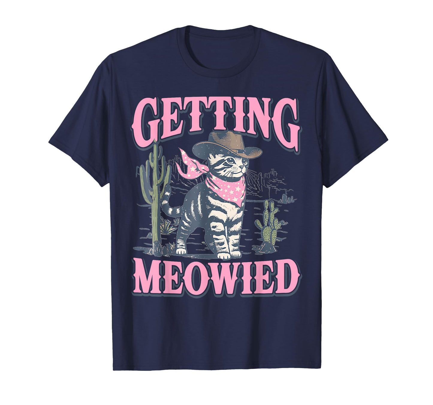 Bachelorette Party Cowgirl Getting Meowied Cat Bride Funny T-Shirt