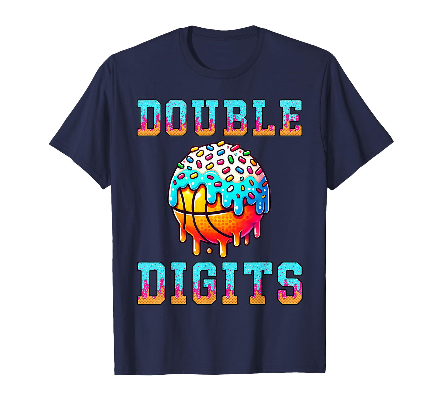 Double Digits Birthday Boy 10th Basketball Birthday Party T-Shirt