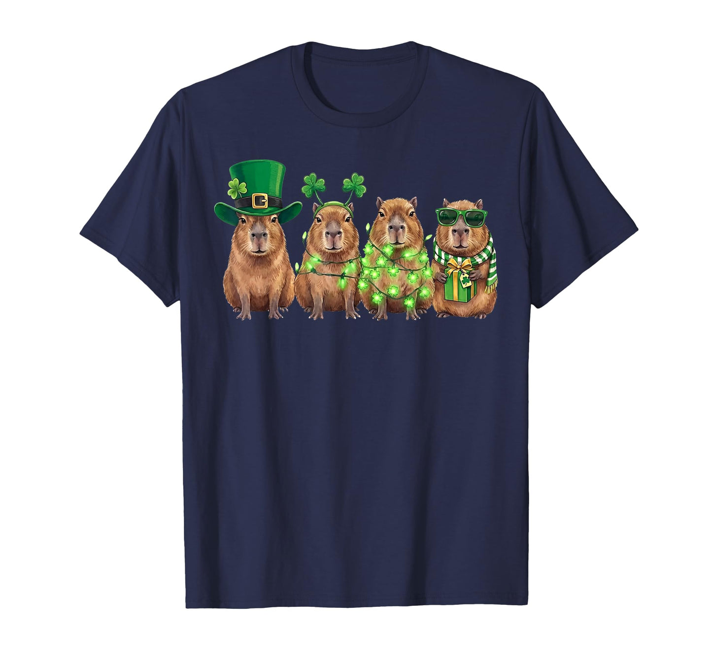 Capybara St Patricks Day Funny Capybaras Lover Men Kids T-Shirt