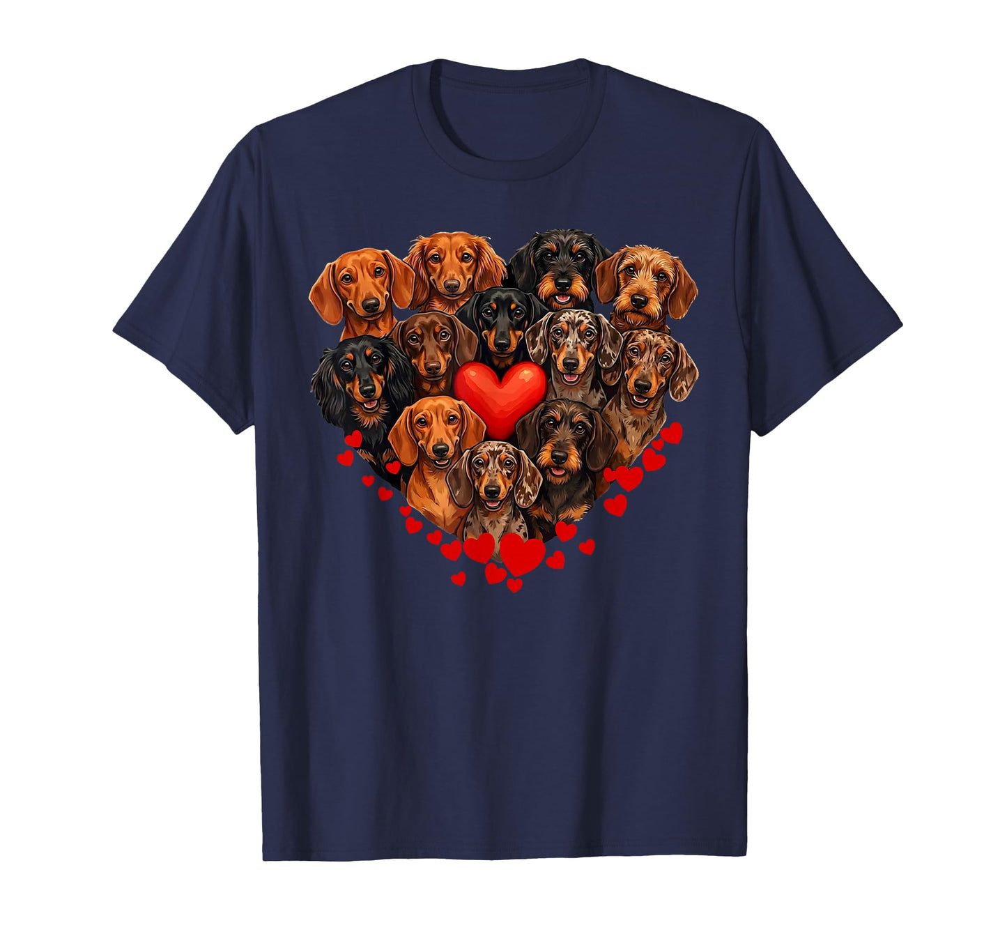 Dachshund Valentines Day Wiener Dog Lover Weenie Heart T-Shirt