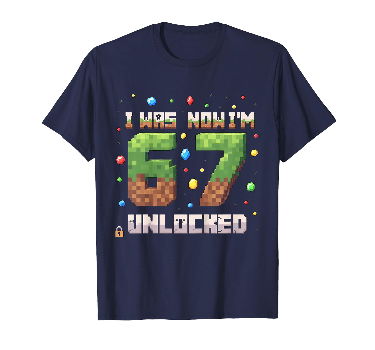 I was 6 Now I'm 7 Unlocked Pixel Game Present for Boys Kid T-Shirt
