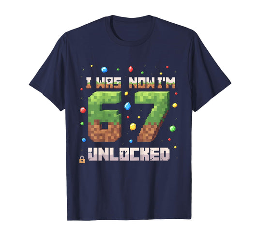 I was 6 Now I'm 7 Unlocked Pixel Game Present for Boys Kid T-Shirt