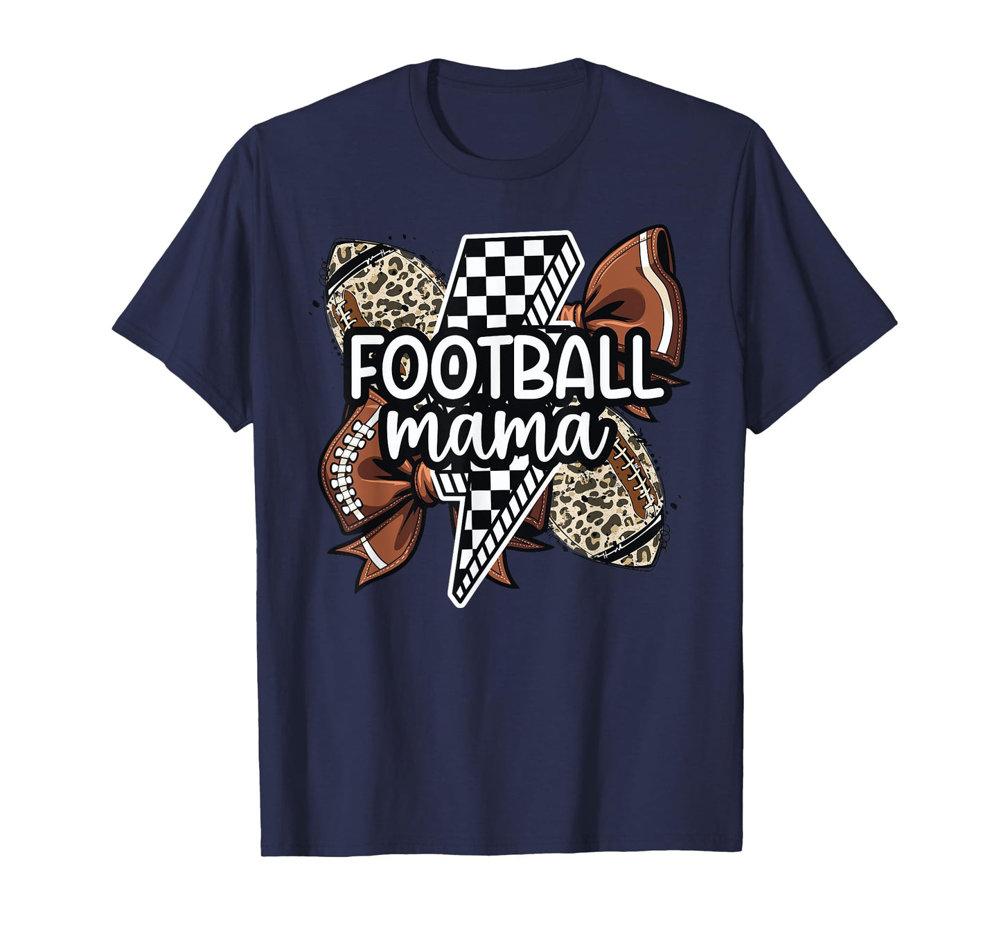 Football Mama Lightning Bolt Touchdown Season Game Day T-Shirt