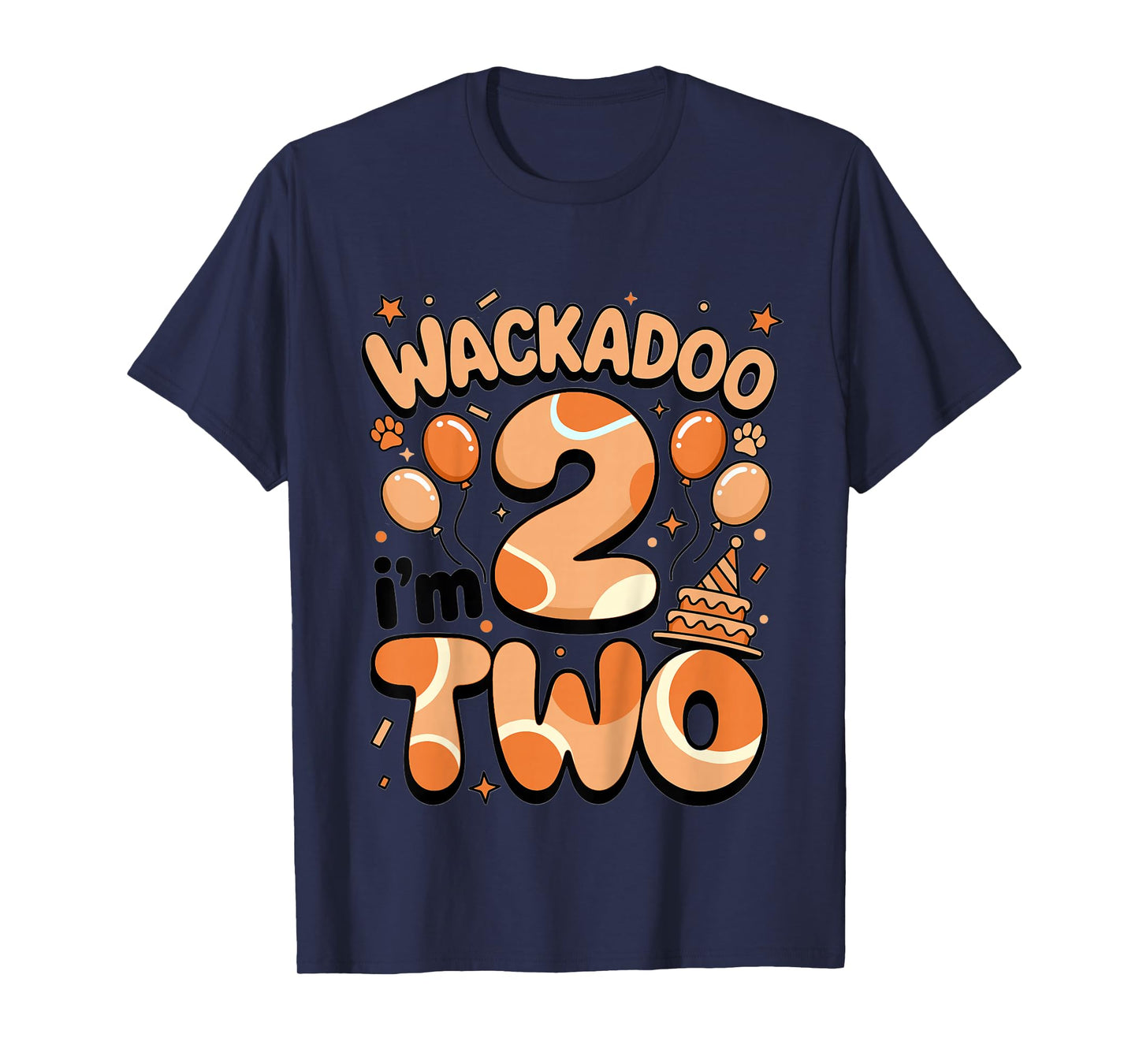 Wackadoo I'm Two 2nd Birthday Girl Toddler 2 Year Dog Lover T-Shirt