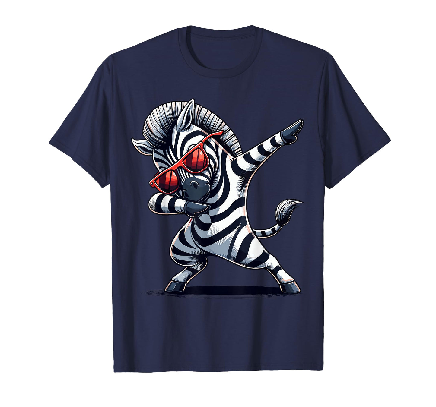 Dabbing Zebra with Sunglasses Animal Funny Zebra T-Shirt