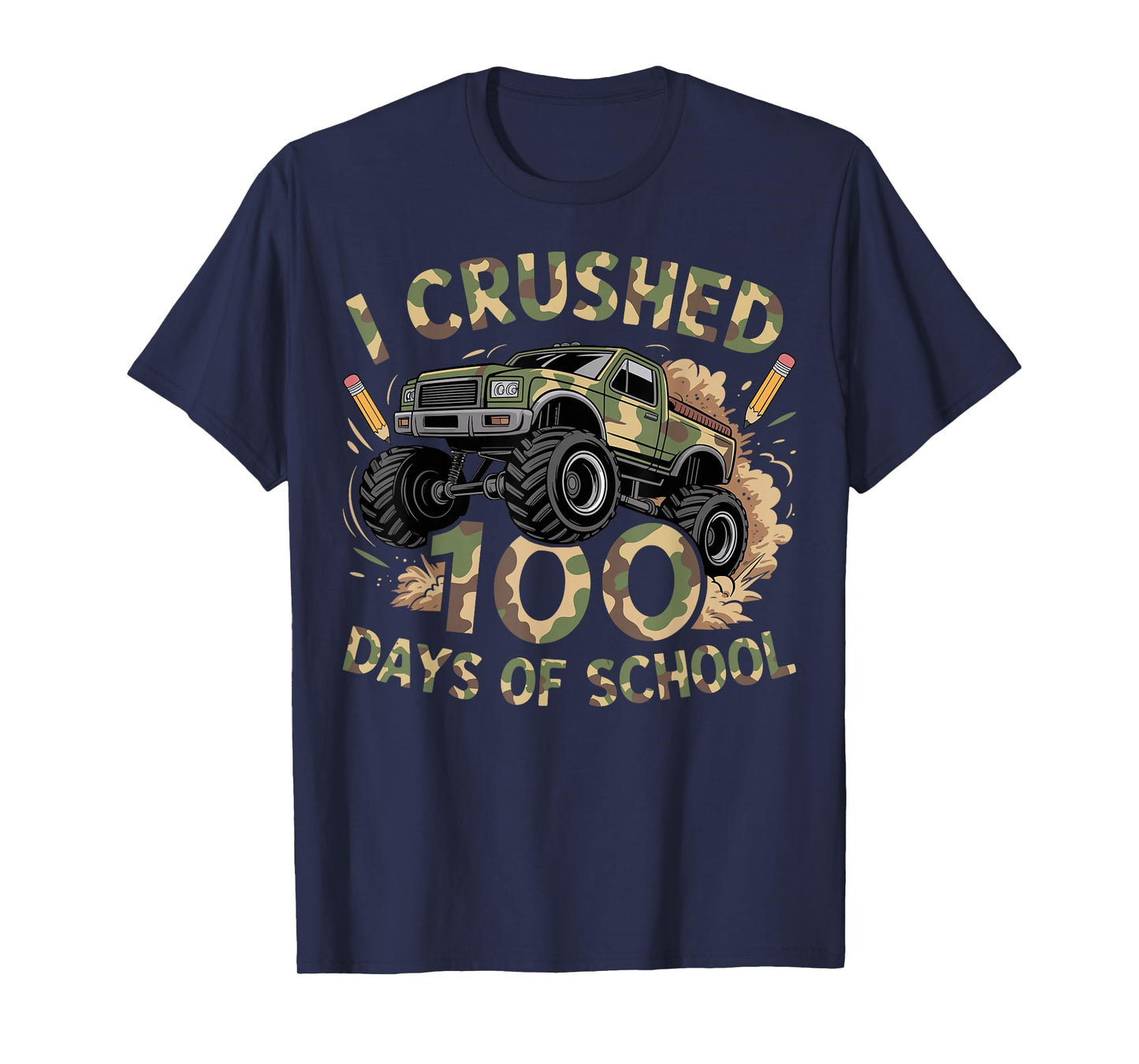 100 Days of School Monster Truck 100th Day of School Boys T-Shirt