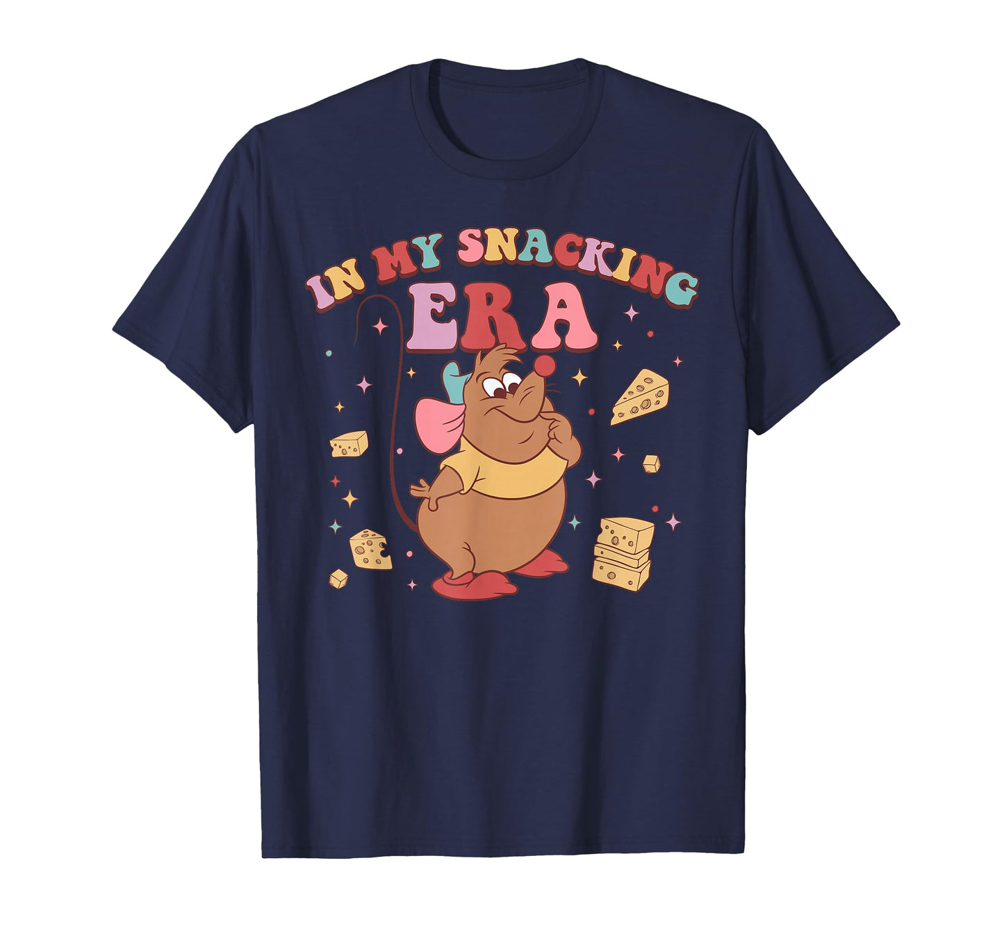 Disney Cinderella Gus Gus in My Snacking Era Colorful Poster T-Shirt