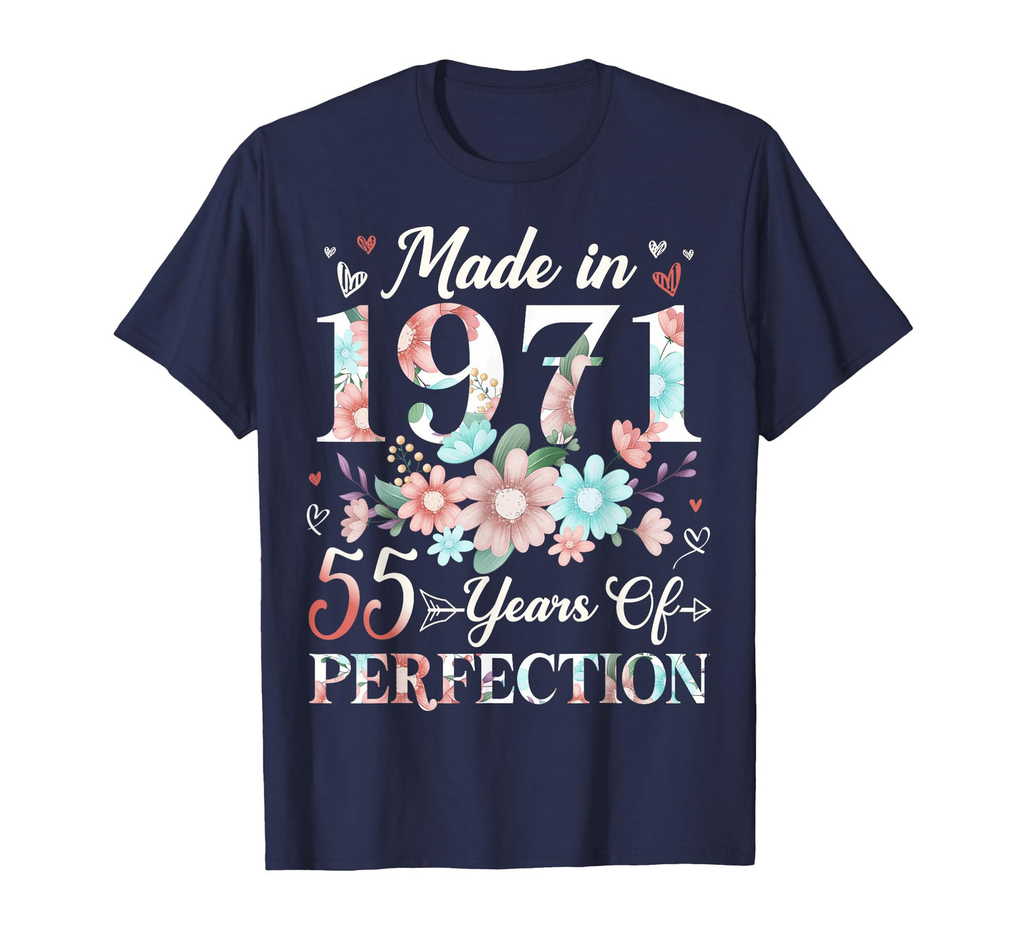 55 Year Old Made in 1971 Floral 55th Birthday Women T-Shirt