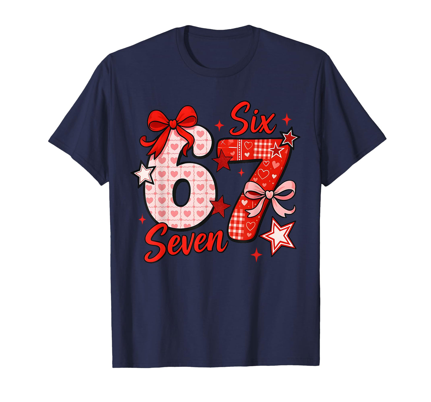 67 Six Seven Coquette Bow Girls Kids Valentines Day 6 7 Meme T-Shirt