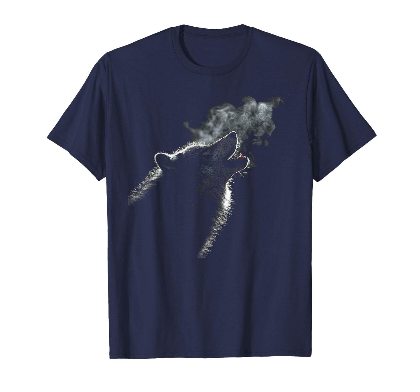 Alpha Wolf Howling to Moon Dark Fantasy Graphic Wolf Lovers T-Shirt