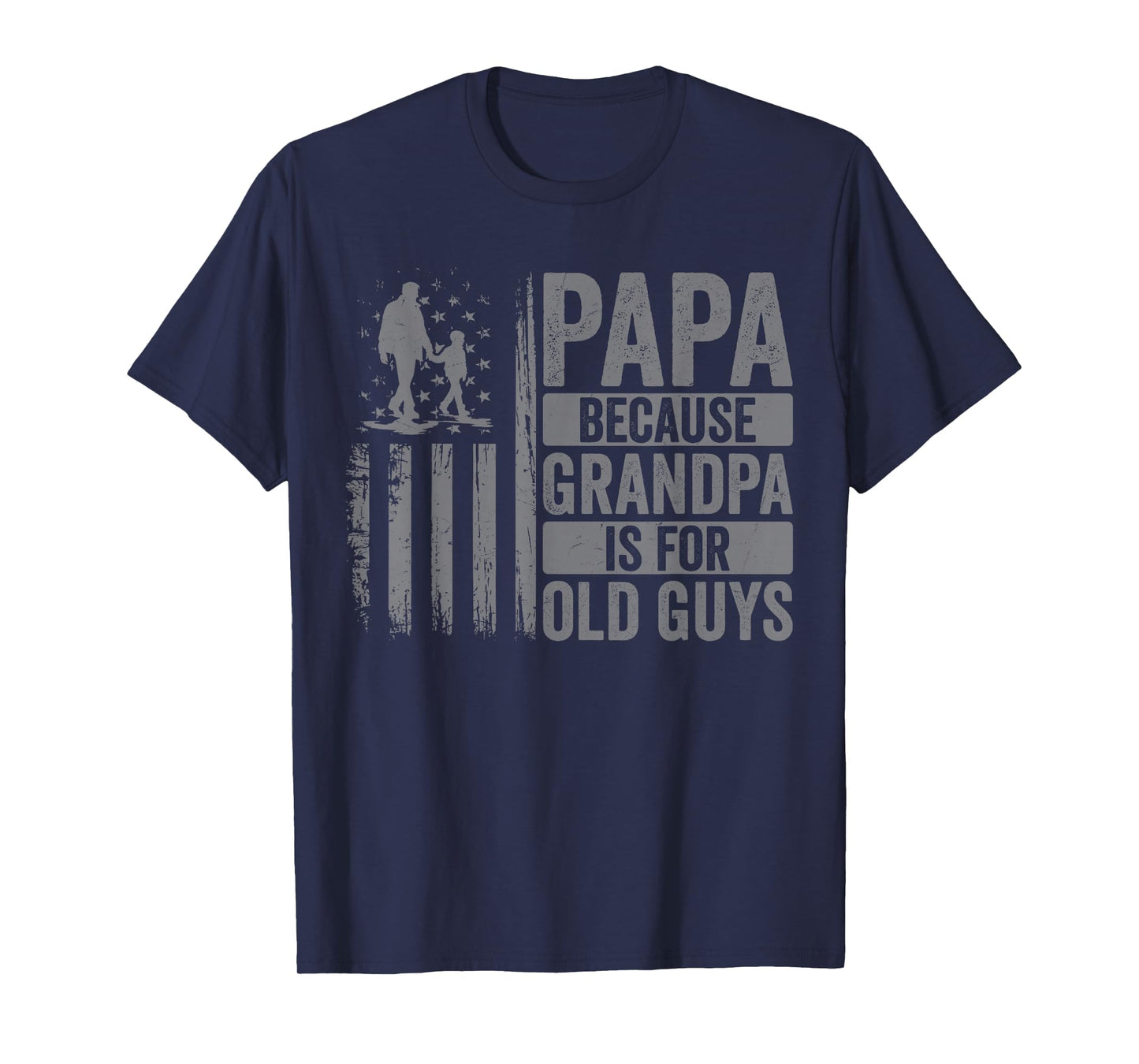 Papa Art for Grandpa Men from Grandkids Granddaughter USA T-Shirt