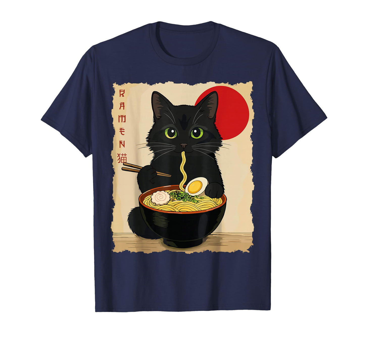 Funny Cat Ramen Kawaii Anime Japanese Graphic Women Men T-Shirt