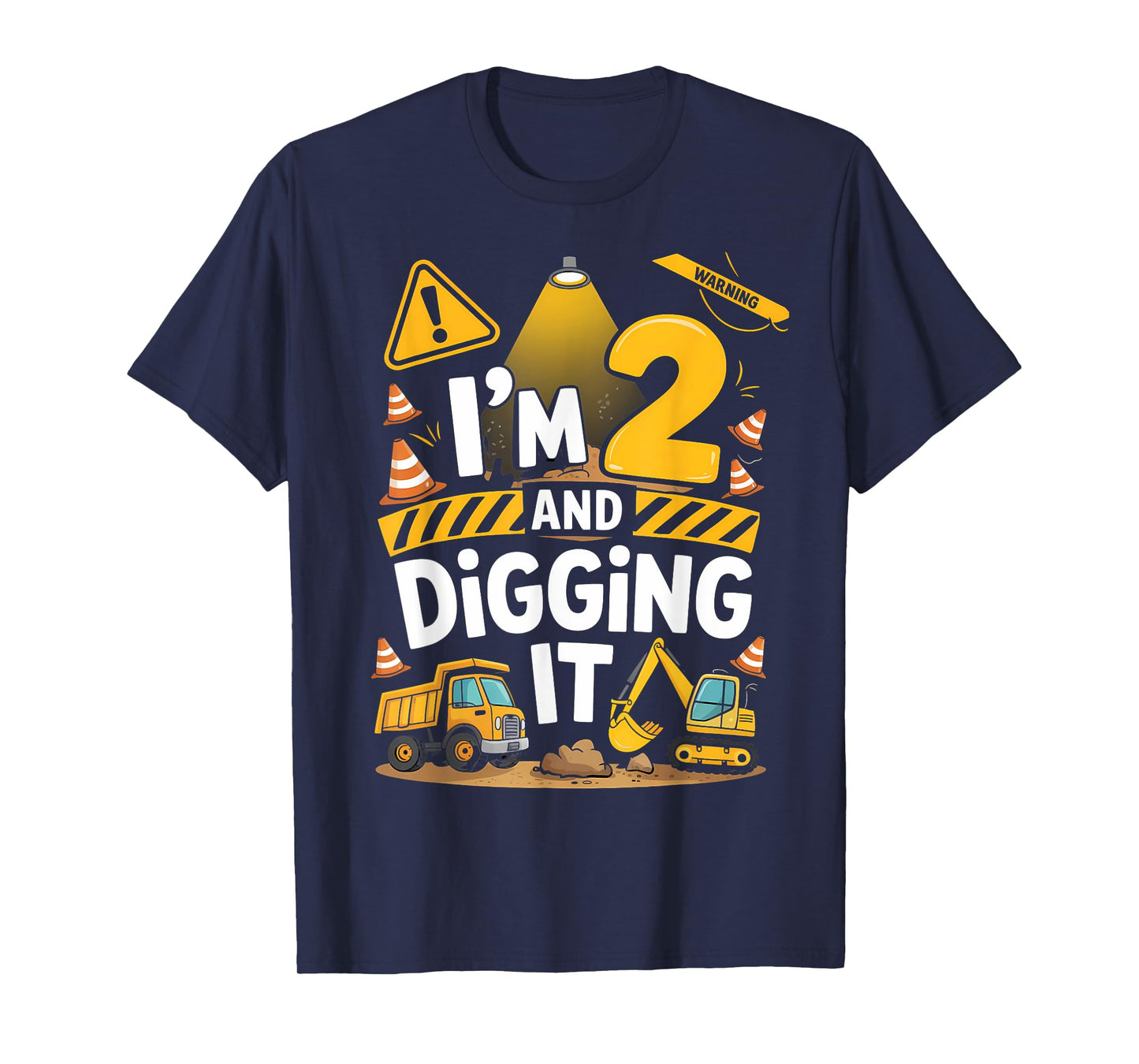 2nd Birthday Funny I'm 2 and Digging It Construction T-Shirt