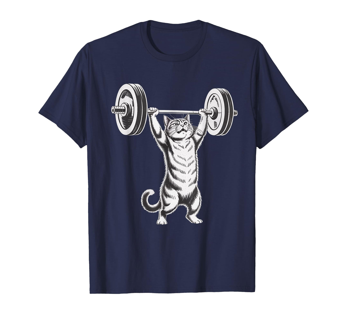 Strong Cat Lifting Weights Fitness Gym Humor T-Shirt