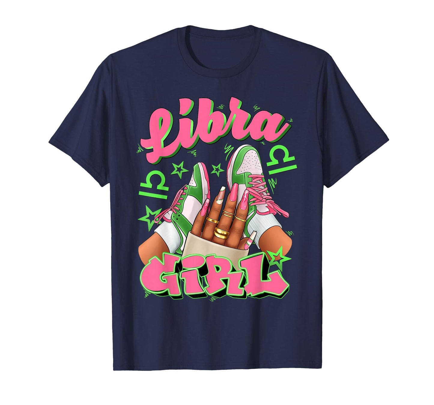 Libra Girl Birthday Queen Sneakers Astrology Zodiac T-Shirt