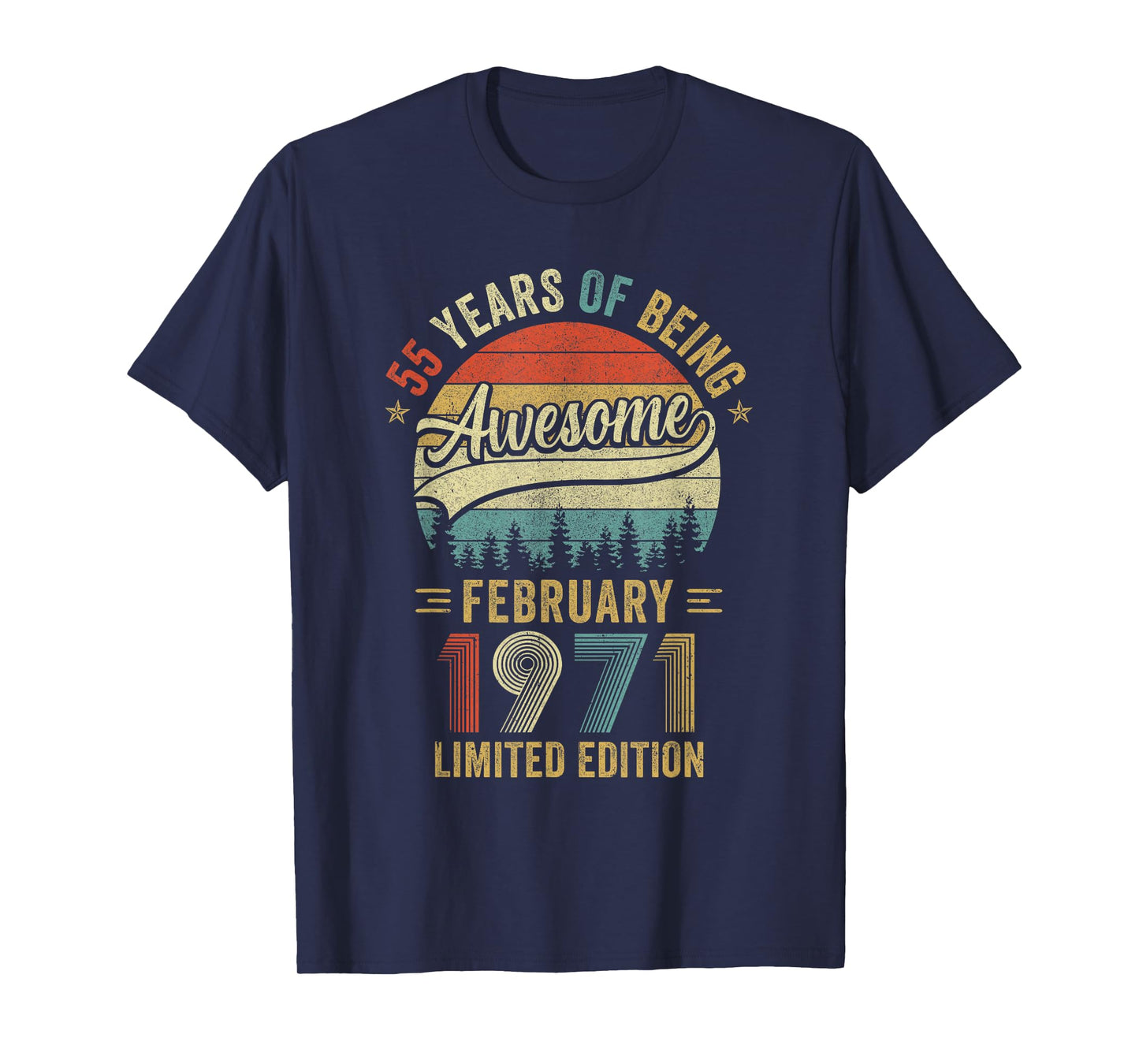Vintage February 1971 Old 55Th Birthday Men Women T-Shirt