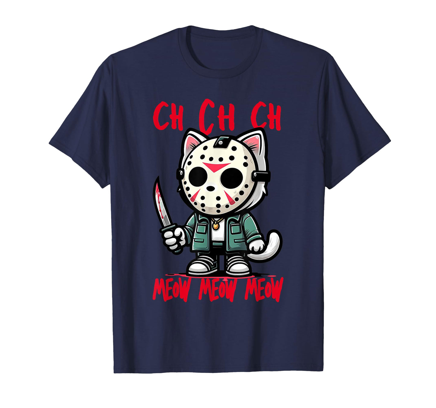 Ch Ch Ch Meow Meow Meow Friday Halloween Costume Funny Cat T-Shirt