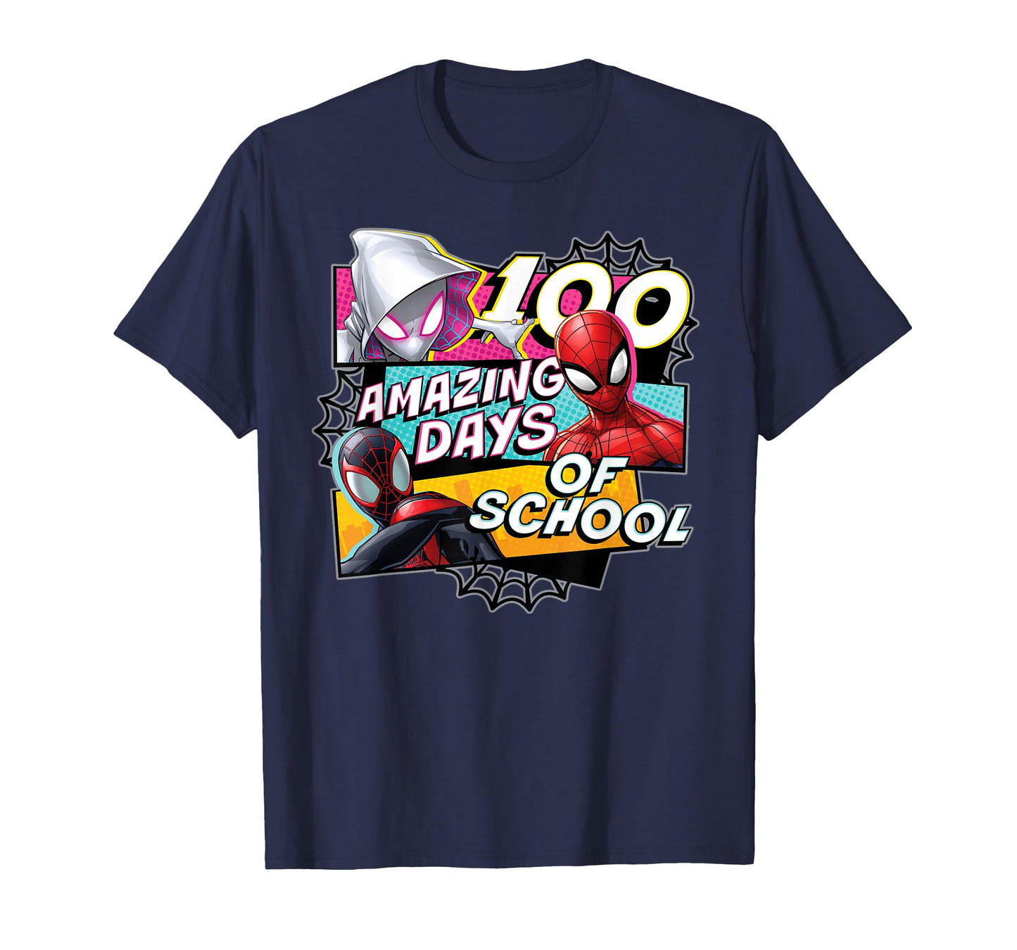Marvel Super Heroes Team Spidey 100 Days of School 100th Day T-Shirt