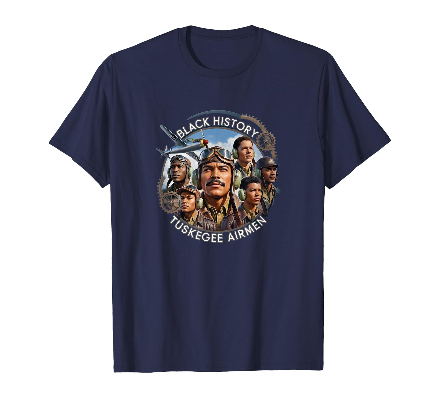 Retro Black Airmen Black History World War 2 Tuskegee Pilots T-Shirt