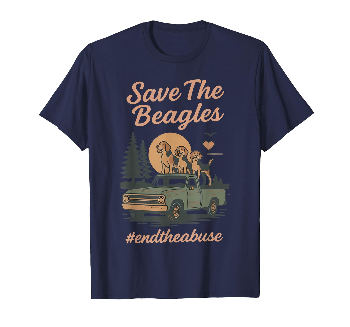 Save The Beagles End Animal Abuse Vintage Dog T-Shirt
