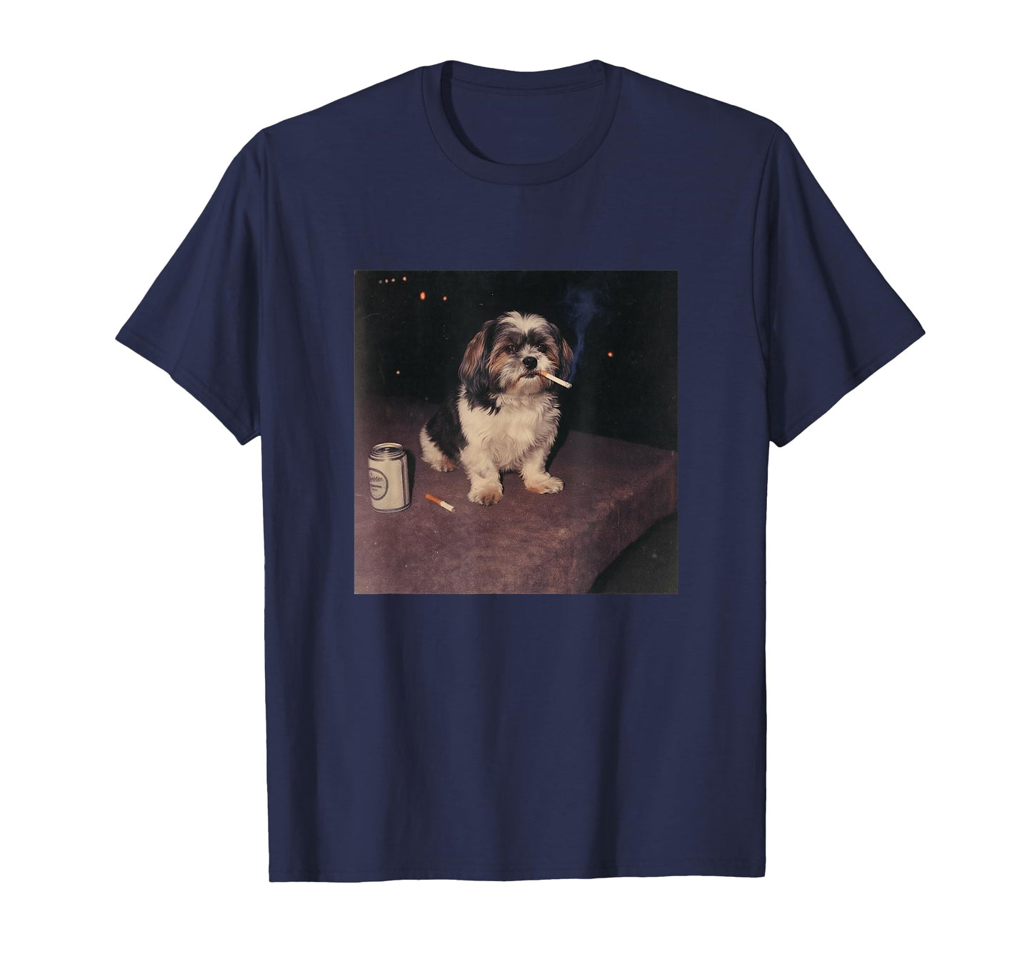 Funny Smoking Shih Tzu Dog Cigarette Beer Gen Z T-Shirt