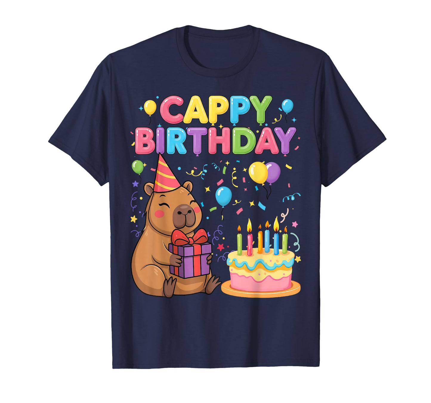 Capybara Lovers Cappy Birthday Girl Boy Happy Birthday Party T-Shirt