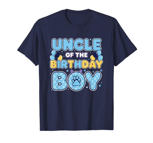 Uncle of The Birthday Boy Family Matching Birthday Party Paw T-Shirt