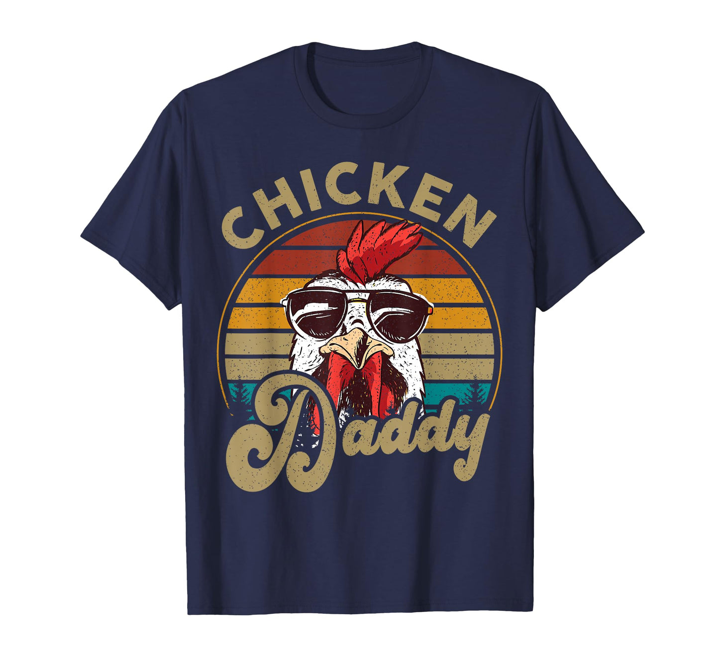 Chicken-Shirt Rooster Daddy Vintage Farmer Funny Dad Father T-Shirt