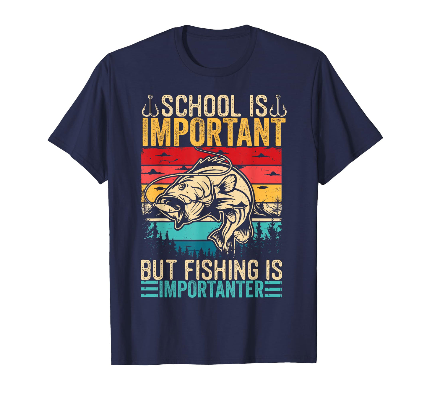 School is Important But Fishing is Importanter Fish Bass Men T-Shirt