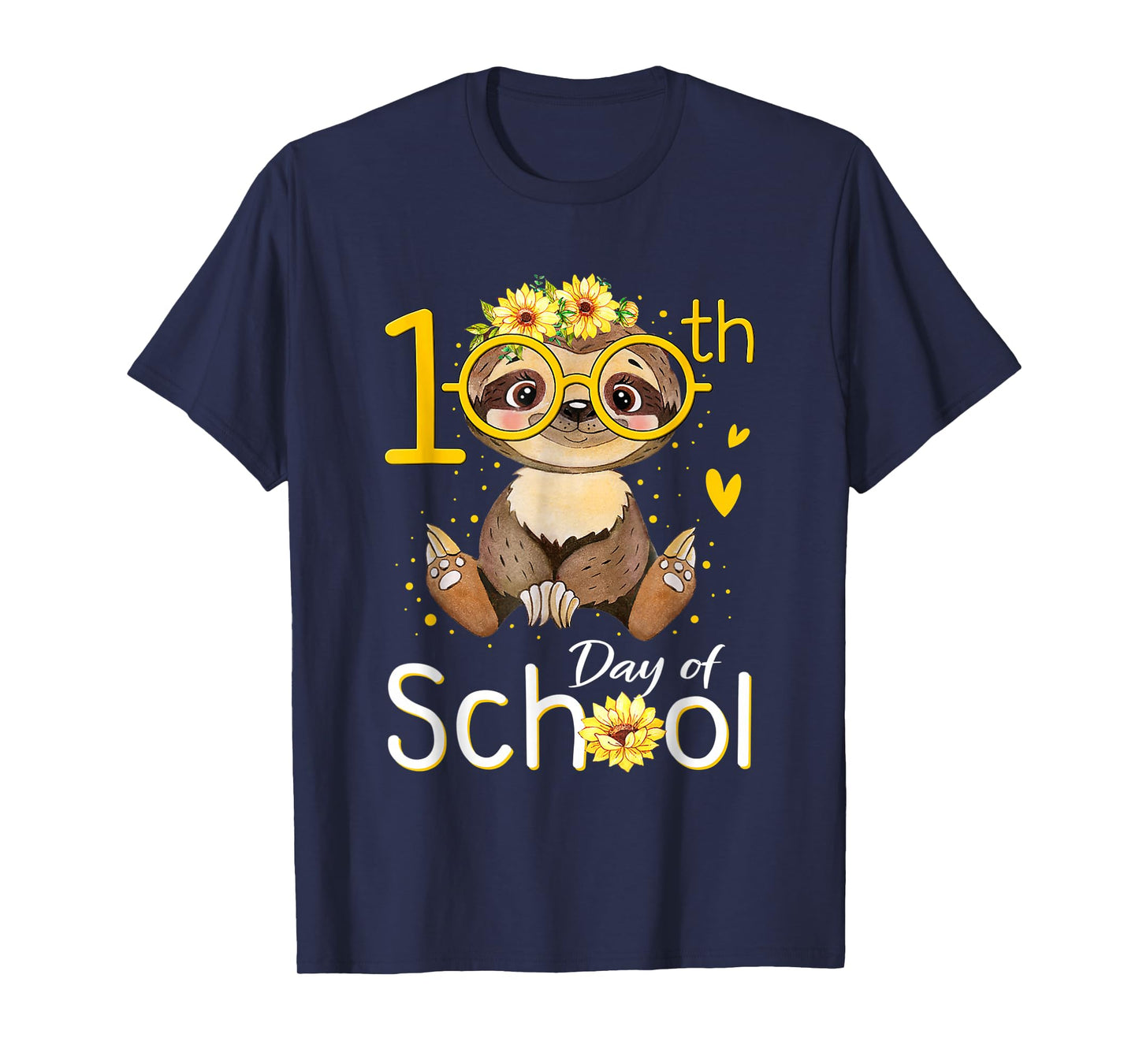 Happy 100 Days of School Sloth 100th Day of School Sloth T-Shirt
