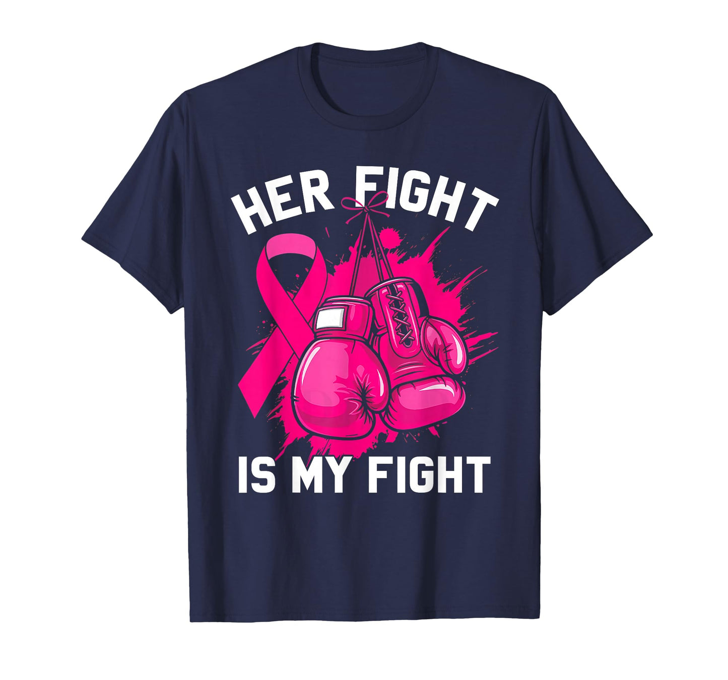 Breast Cancer Awareness Husband Support Squad Boxing Gloves T-Shirt