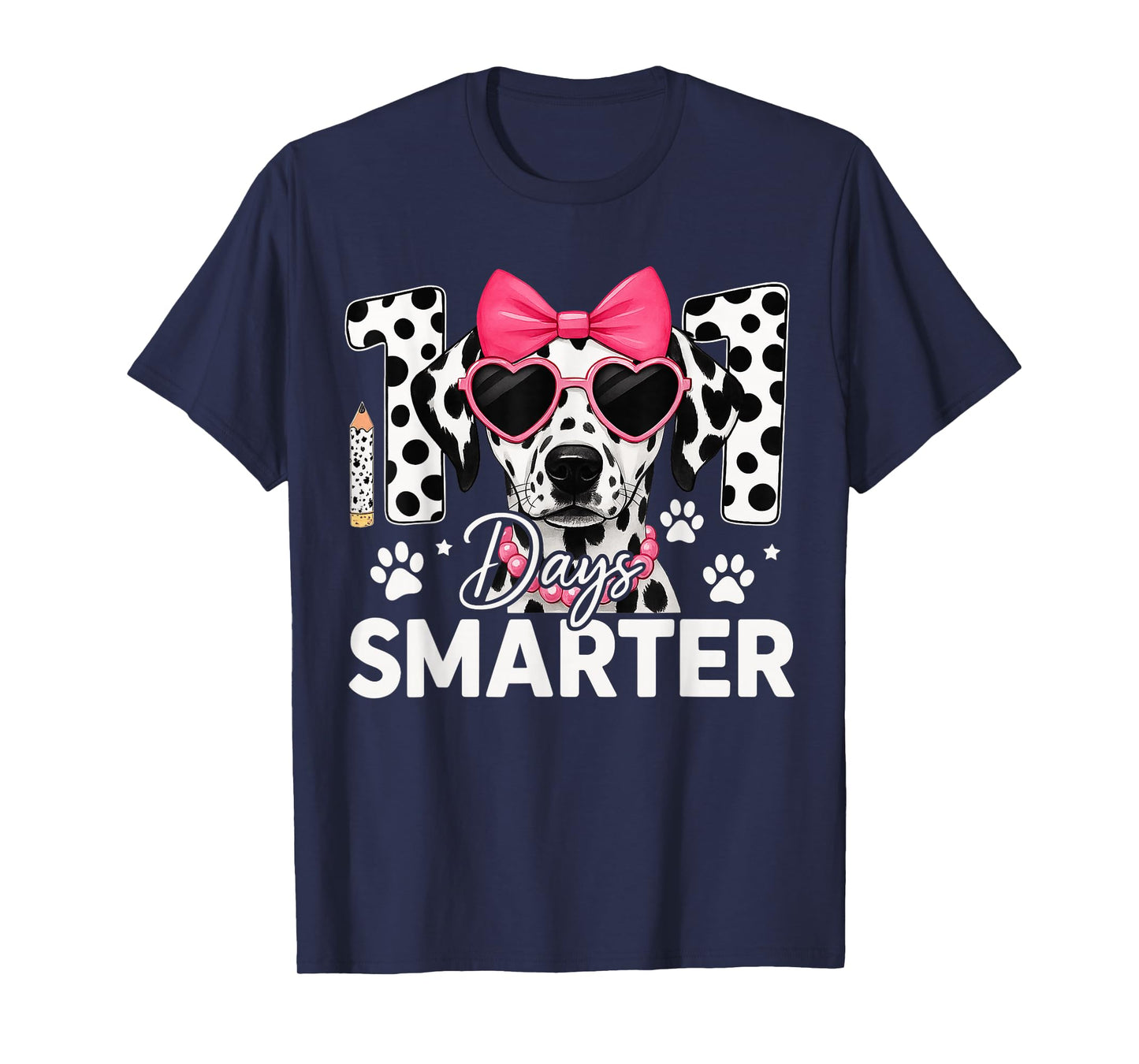 100 Days Smarter Dalmatian Dog 100 Days of School Boys Kids T-Shirt