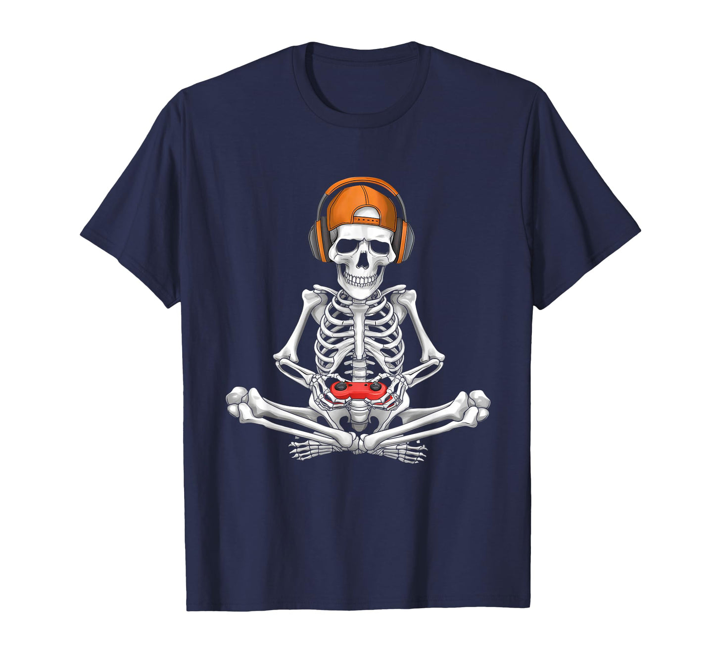 Video Game Skeleton Halloween Gaming Teens Gamer Men Boy Kid T-Shirt