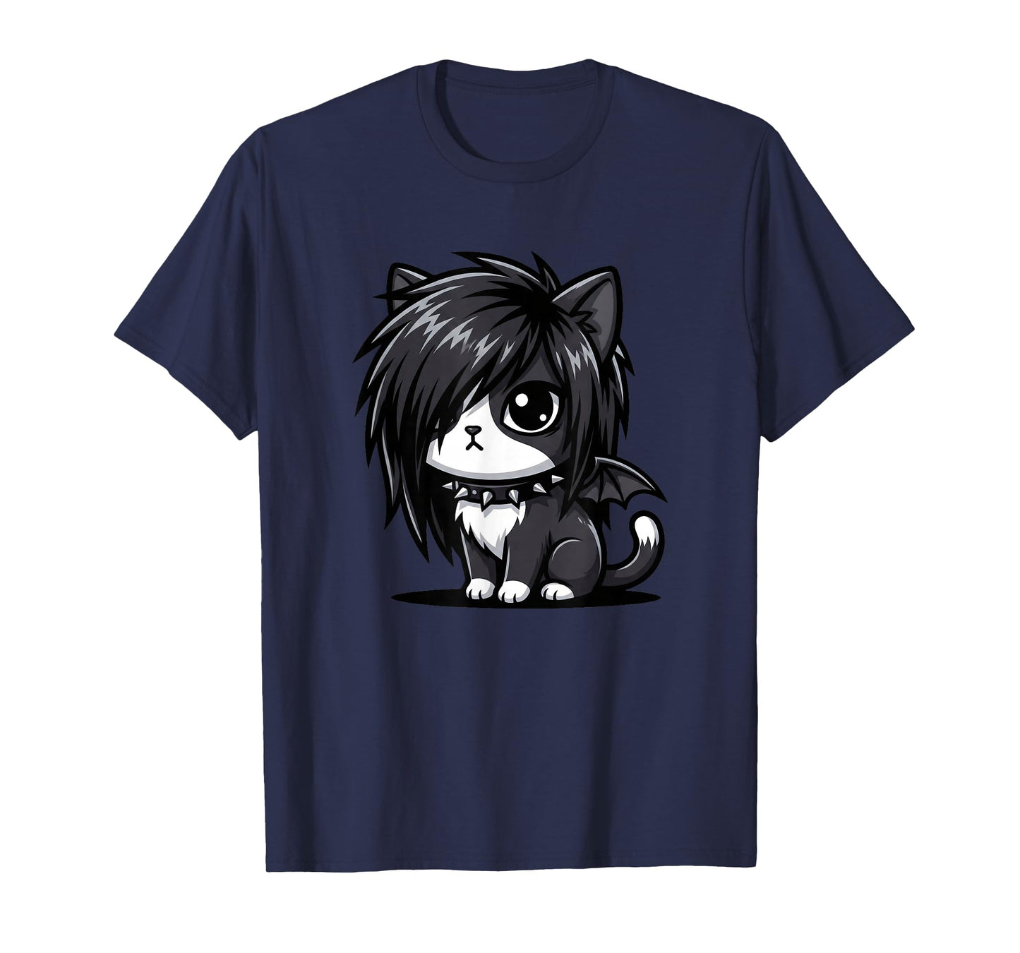 Cute Goth Girl Emo Gothic Cat Grunge Kitty Kawaii Kids Boys T-Shirt
