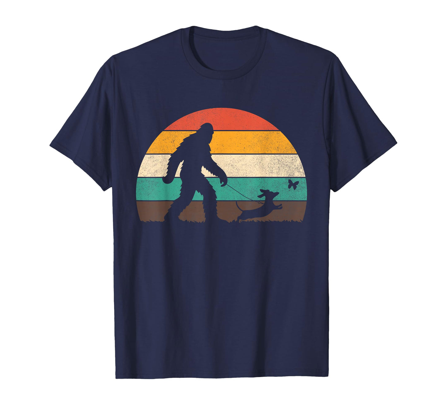 Bigfoot Walking Dachshund Funny Sasquatch Dog Dad Men Boys T-Shirt