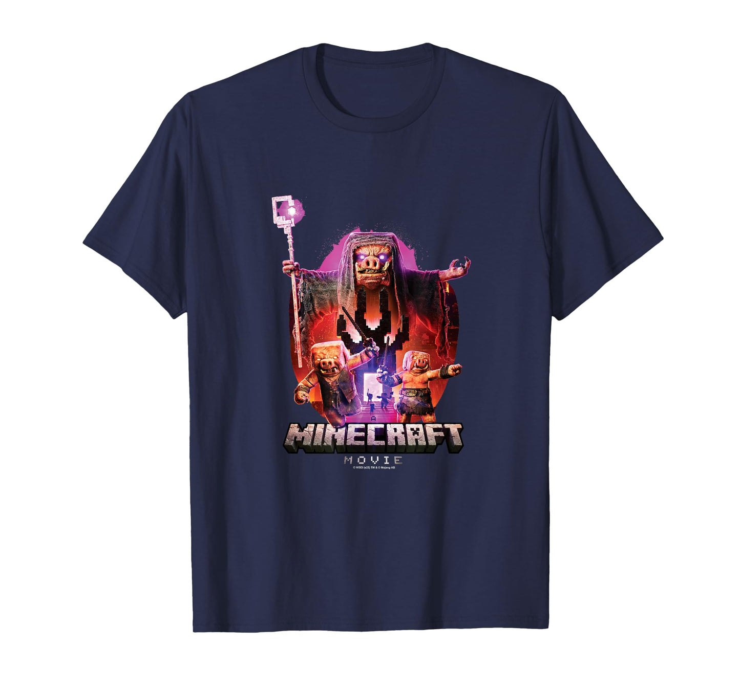 A Minecraft Movie Piglins Coming Out From A Nether Portal T-Shirt