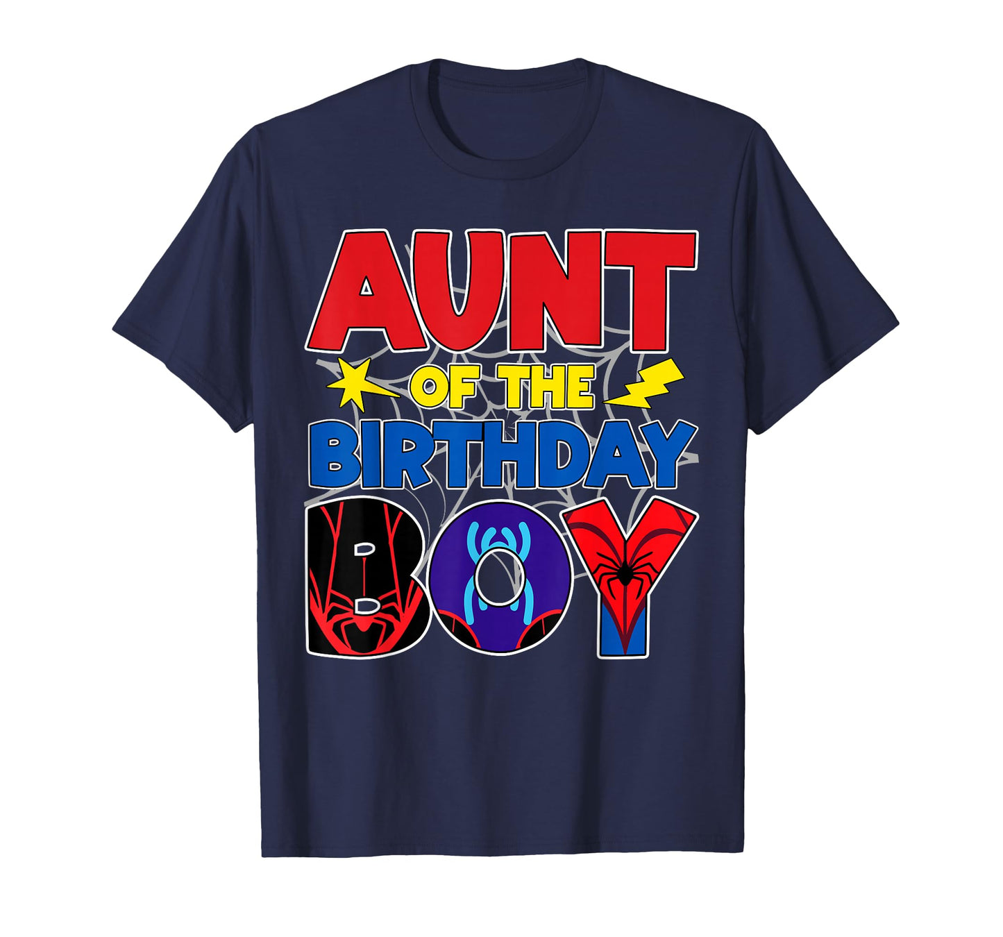 Aunt Of The Birthday Boy Matching Spider Family Birthday T-Shirt