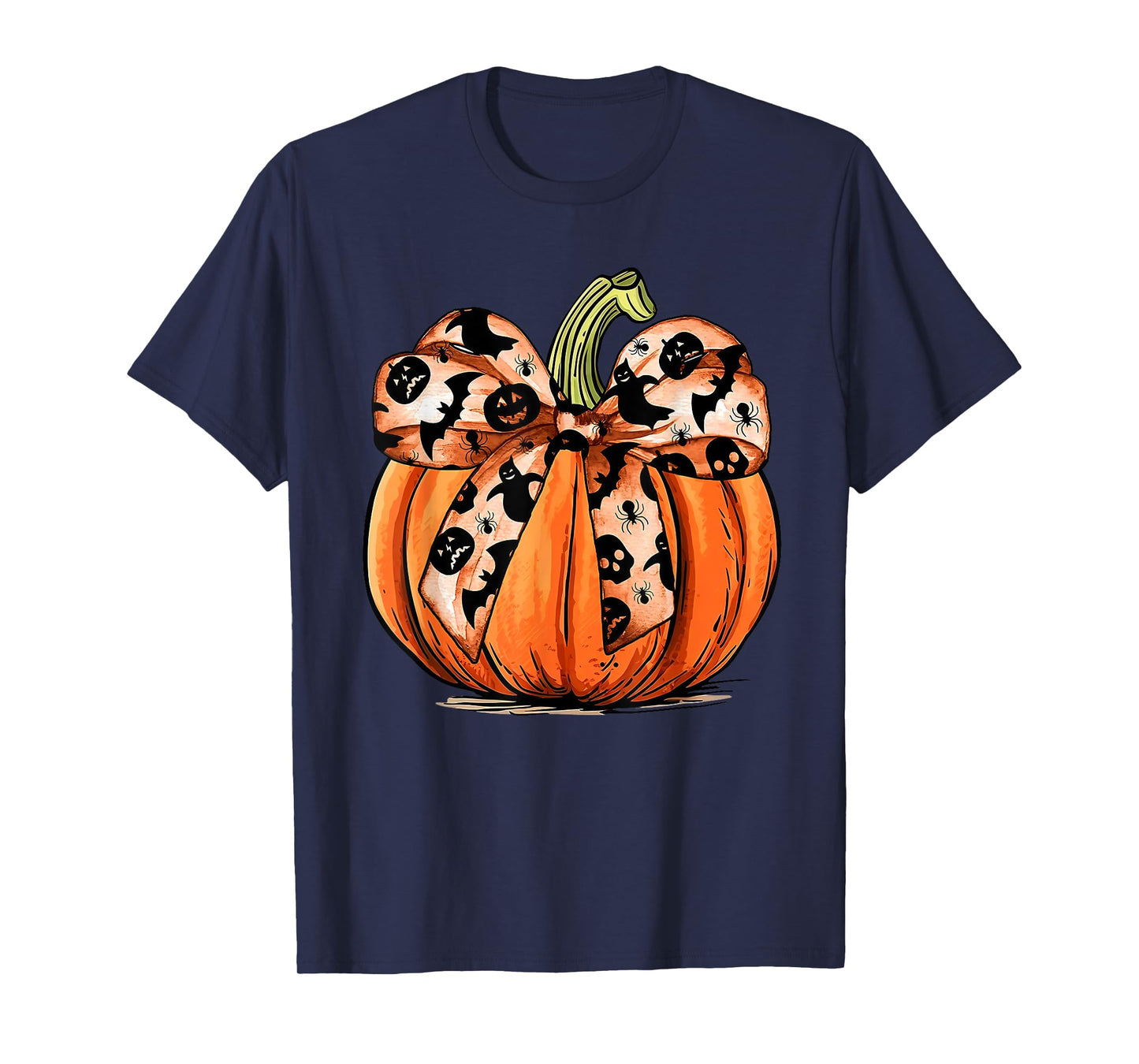 Coquette Bow Pumpkin Ghost Autumn Halloween Boujee Boo-jee T-Shirt
