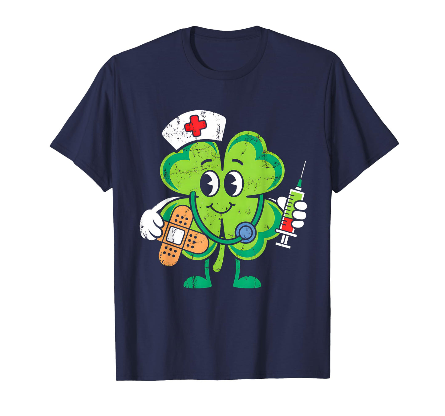 St Patricks Day Shamrock Nurse Saint Paddys Scrub Top Women T-Shirt