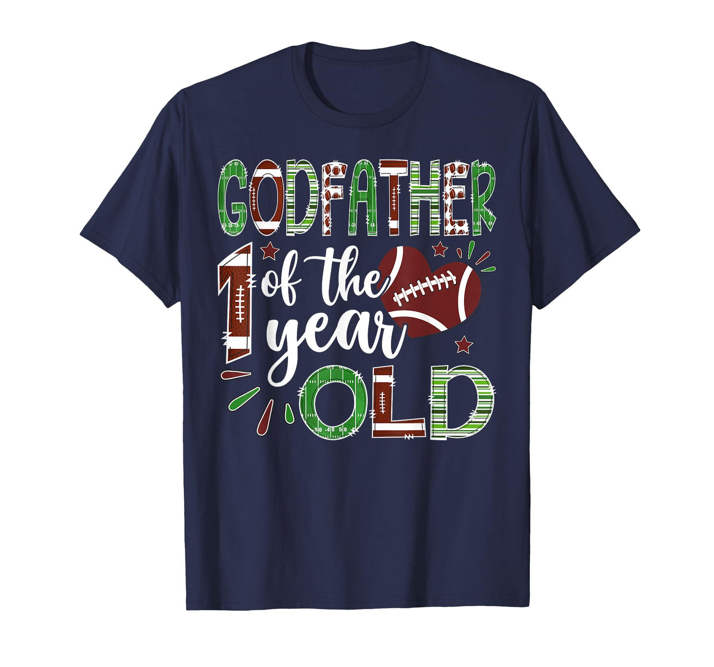 Godfather of The 1 Year Old Football First Birthday Boy T-Shirt