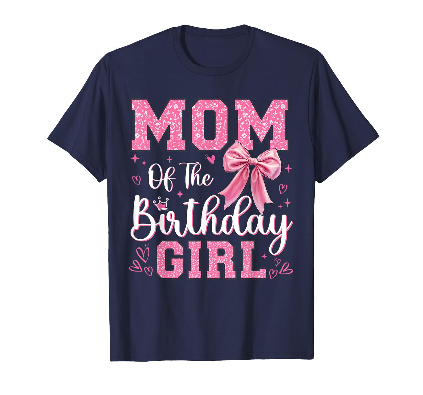 Mom of The Birthday Girl Coquette Bow Birthday Party T-Shirt
