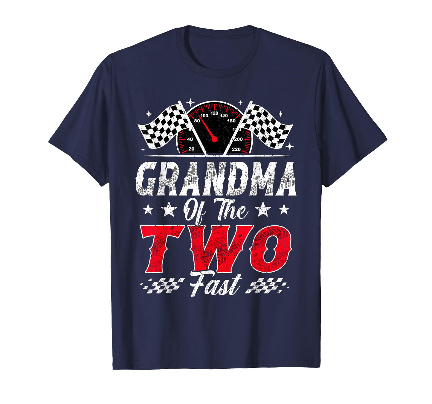 Grandma of The Two Fast 2nd Birthday Racing Car Family T-Shirt