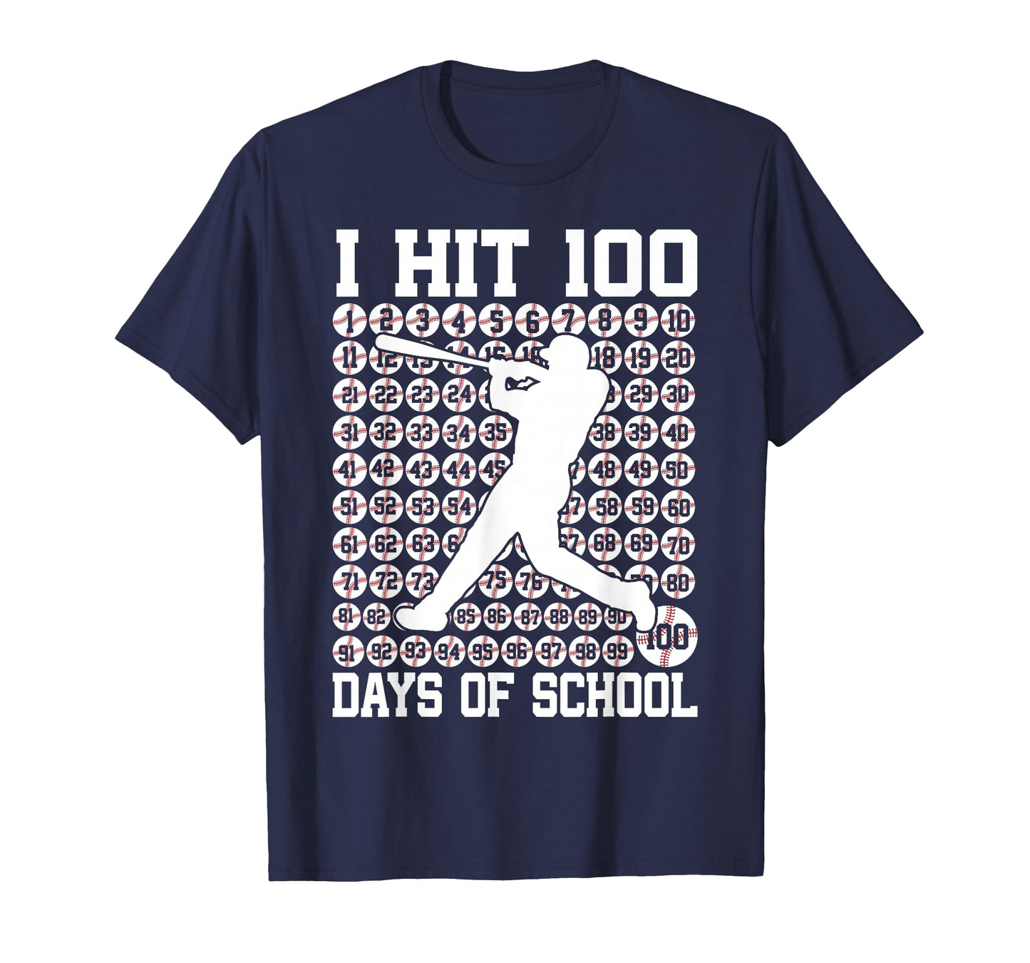 100 Days of School Boys Kids 100th Day of School Baseball T-Shirt