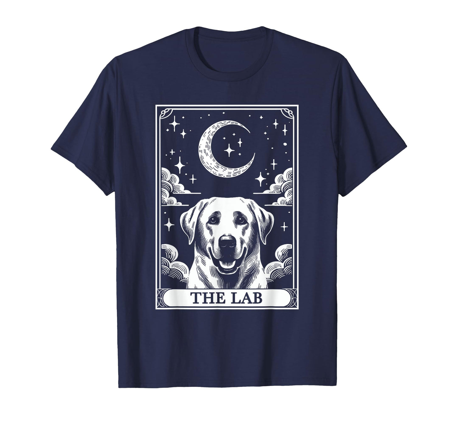 Tarot Card Vintage Crescent Moon Labrador Retriever Dog Mom Men Women Girls Kids T-Shirt