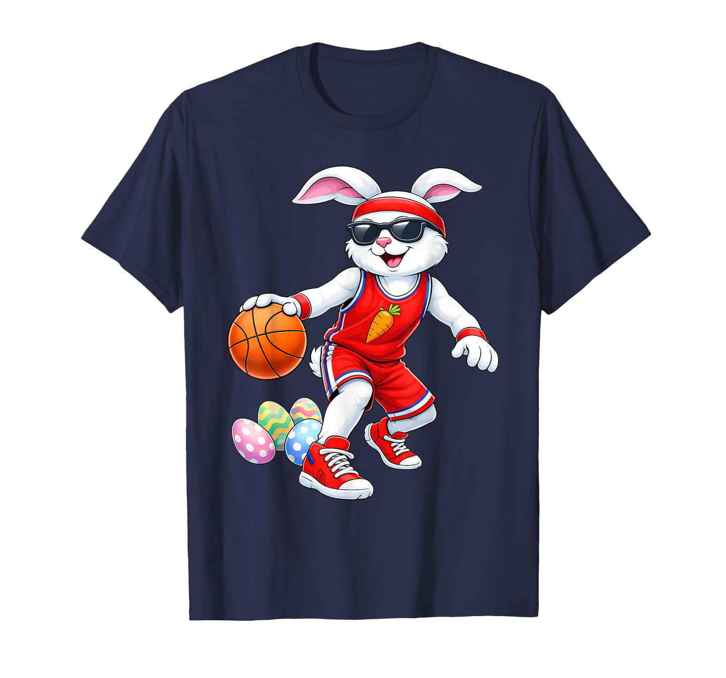 Kids Boys Easter Bunny Play Basketball Easter Kids Boys Men T-Shirt