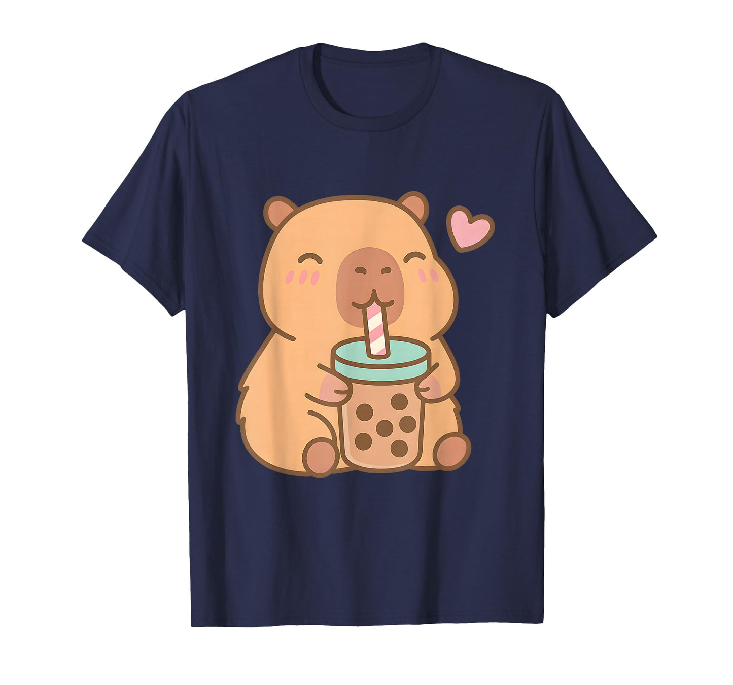 Cute Capybara Kawaii Anime Drinking Bubble Tea Lover Girls T-Shirt