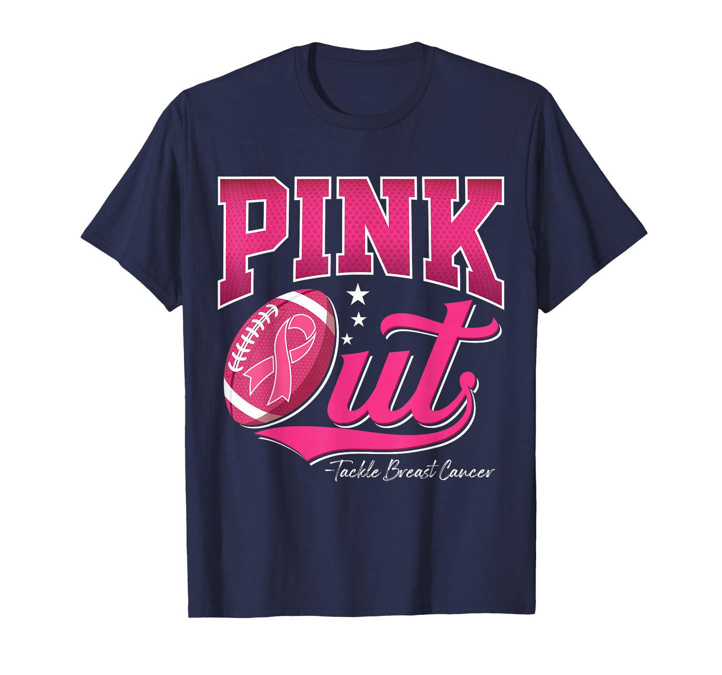 Pink Out Football Breast Cancer Awareness Men Women Kids T-Shirt
